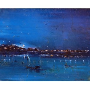 Hamid Alvi, 22 x 28 inch, Oil on Canvas, Seascape Painting, AC-HA-087